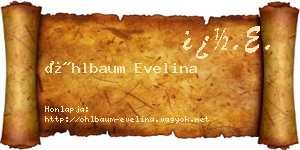 Öhlbaum Evelina névjegykártya